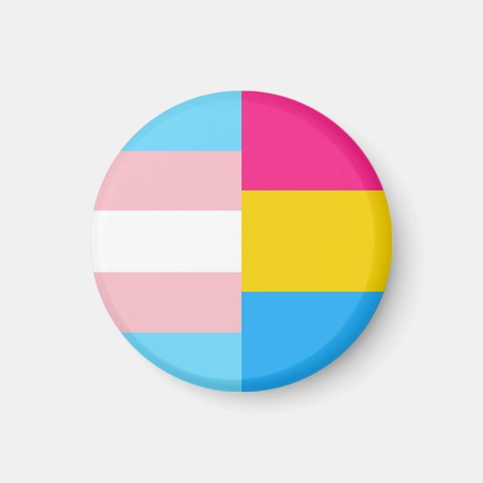 Transgender Pansexual Dual Pride Flag Magneet (Voorkant)