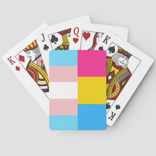 Transgender Pansexual Dual Pride Flag Pokerkaarten (Achterkant)