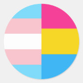 Transgender Pansexual Dual Pride Flag Ronde Sticker (Voorkant)