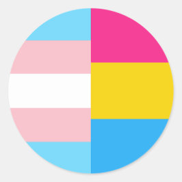 Transgender Pansexual Dual Pride Flag Ronde Sticker
