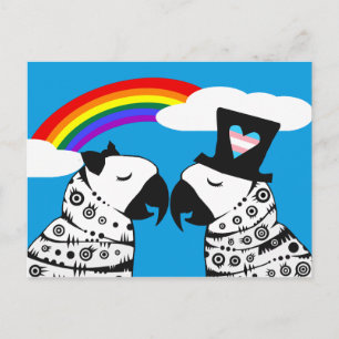 Transgender Parrot Boy met Vriendin Briefkaart