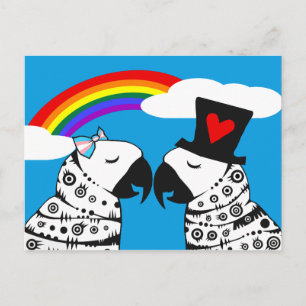 Transgender Parrot Girl met Boyvriend Briefkaart