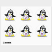 Transgender Penguin Ronde Sticker (Vel)