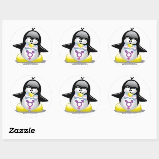 Transgender Penguin Ronde Sticker (Vel)