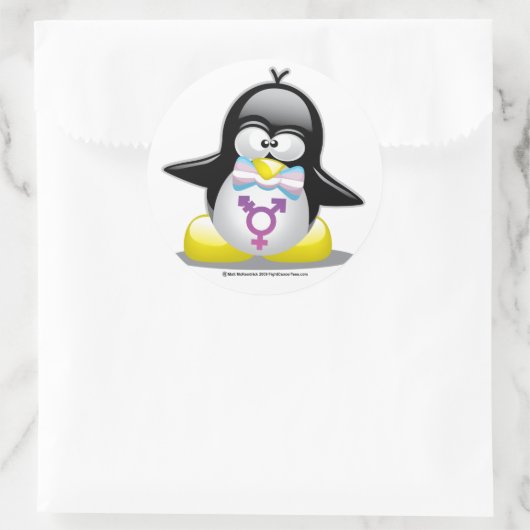 Transgender Penguin Ronde Sticker (Tas)