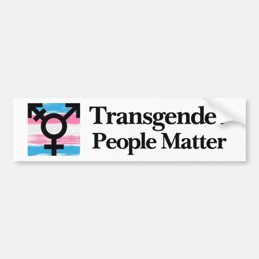 Transgender People Matter W/Flag Bumper Sticker (Voorkant)