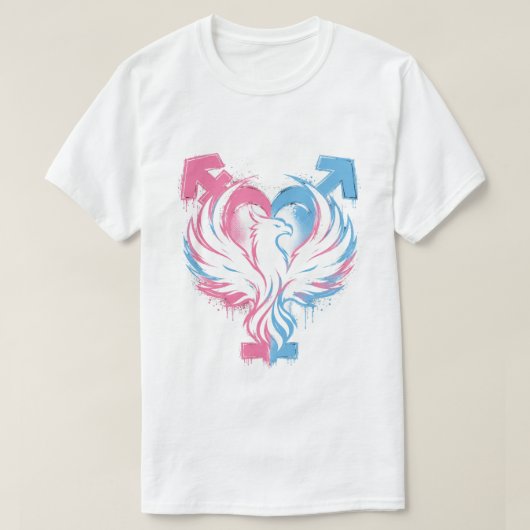 Transgender Phoenix Heart Pride T-shirt (Design voorkant)