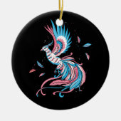 Transgender Phoenix Reborn Transsexual Flag LGBT T Keramisch Ornament (Voorkant)