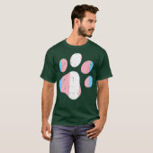 Transgender Poot Print Trans Pride Flag Hond Kat T-shirt (Voorkant volledig)