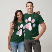 Transgender Poot Print Trans Pride Flag Hond Kat T-shirt (Unisex)