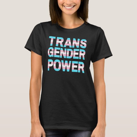 Transgender Power Trans Pride Lgbetqia Mannen Vrou T-shirt (Voorkant)