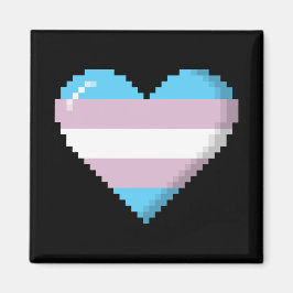 Transgender Pride 8-bit Pixel Heart Magneet