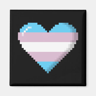 Transgender Pride 8-bit Pixel Heart Magneet