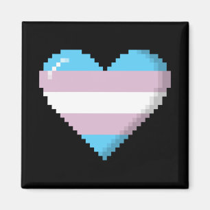 Transgender Pride 8-bits Pixel Heart Magneet