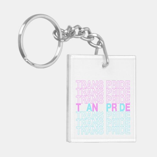 Transgender Pride Acryl Sleutelhanger (Voorkant Links)