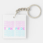 Transgender Pride Acryl Sleutelhanger (Achterkant)