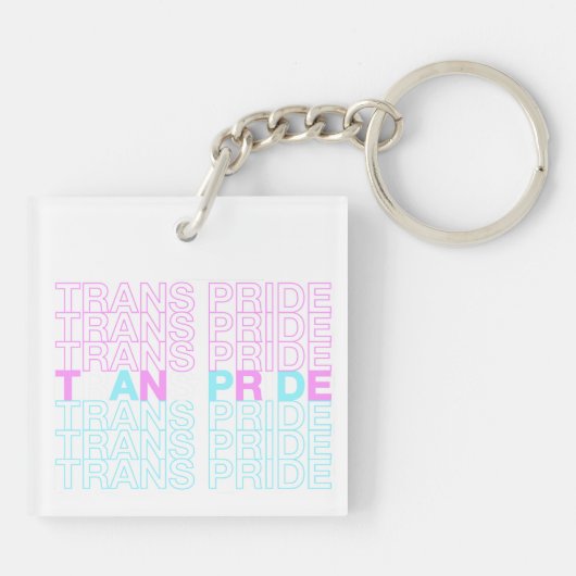 Transgender Pride Acryl Sleutelhanger (Achterkant)