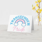Transgender Pride Beauful Rainbow-vlag Kaart (Gele Bloem)