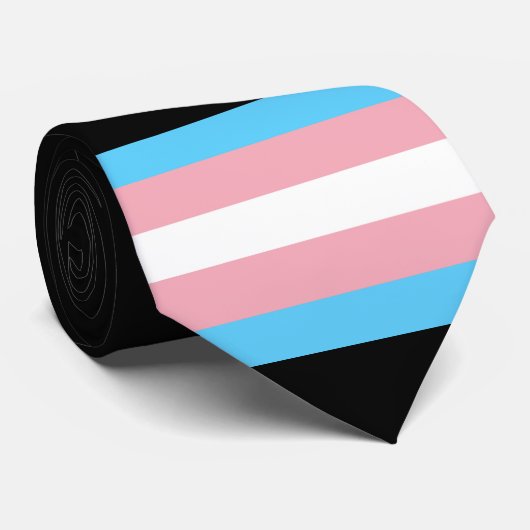 Transgender Pride Black Stropdas (Opgerold)