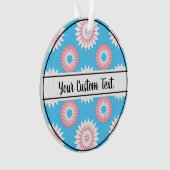 Transgender-pride blauw bloempatroon ornament (voorkant)