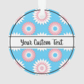 Transgender-pride blauw bloempatroon ornament (achterkant)