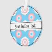 Transgender-pride blauw bloempatroon ornament (voorkant)