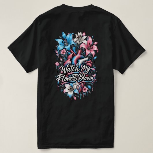 Transgender Pride Bloemhart T-shirt (Design achterkant)