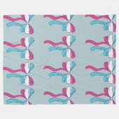 Transgender Pride Bows Fleece Deken (Voorkant (Horizontaal))