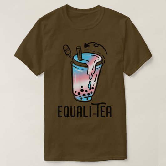 Transgender Pride Bubble Tea Funny LGBT Trans Flag T-shirt (Design voorkant)