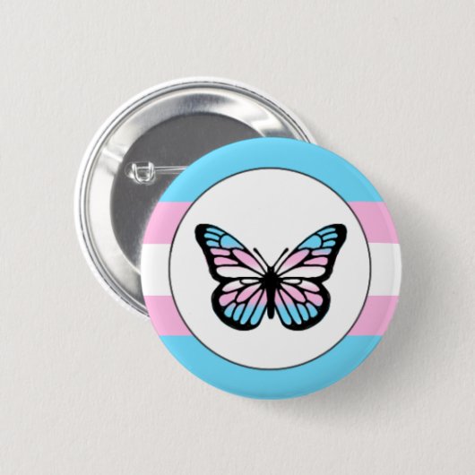 Transgender Pride Butterfly Pin Ronde Button 5,7 Cm (Voorkant /achterkant)