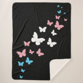 Transgender Pride Butterfly Trail Sherpa Deken (Voorkant)