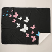 Transgender Pride Butterfly Trail Sherpa Deken (Voorkant (horizontaal))