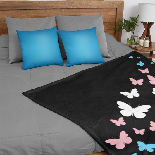 Transgender Pride Butterfly Trail Sherpa Deken