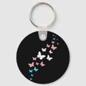 Transgender Pride Butterfly Trail Sleutelhanger (Voorkant)