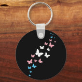 Transgender Pride Butterfly Trail Sleutelhanger (Achterkant)