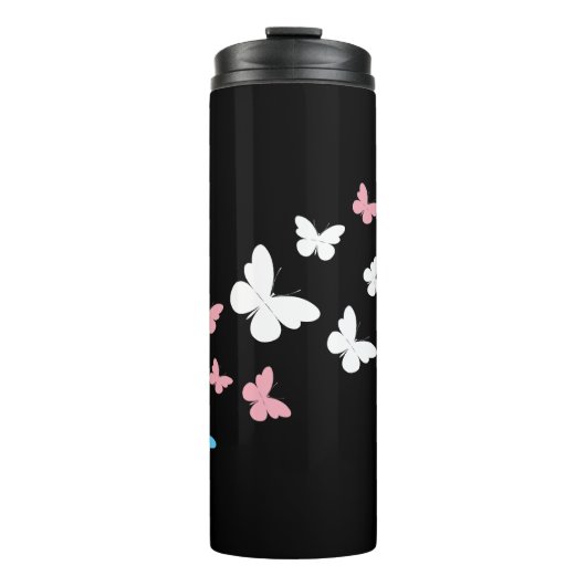 Transgender Pride Butterfly Trail Thermosbeker (Voorkant)