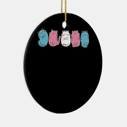 Transgender Pride Cat LGBT Community Trans Flag Cu Keramisch Ornament (Rechts)