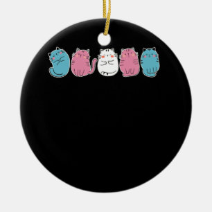 Transgender Pride Cat LGBT Community Trans Flag Cu Keramisch Ornament