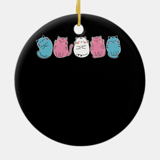 Transgender Pride Cat LGBT Community Trans Flag Cu Keramisch Ornament (Achterkant)
