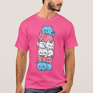 Transgender Pride Cat LGBT Trans Flag Cute Cats Pi T-shirt