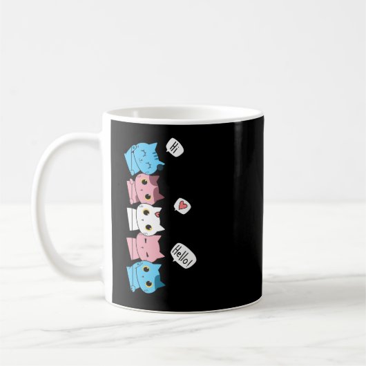 Transgender Pride Cat LGBT Trans Flag Cute Cute Ca Koffiemok (Links)