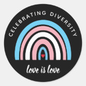 Transgender Pride Celebrity Diversity Love Quote Ronde Sticker (Voorkant)