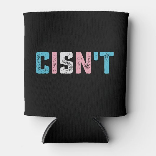 Transgender Pride Cins niet LGBTQ Trans Flag Grapp Blikjeskoeler (Voorkant)