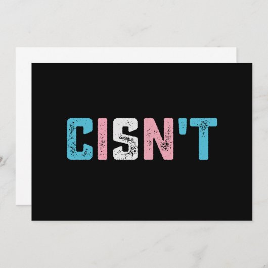 Transgender Pride Cins niet LGBTQ Trans Flag Grapp Kaart (Voorkant / Achterkant)
