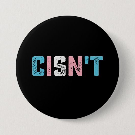 Transgender Pride Cins niet LGBTQ Trans Flag Grapp Ronde Button 7,6 Cm (Voorkant)