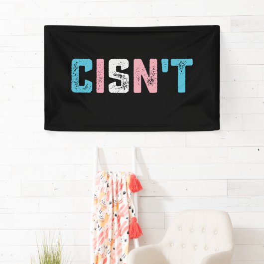 Transgender Pride Cins niet LGBTQ Trans Flag Grapp Spandoek (Insitu)