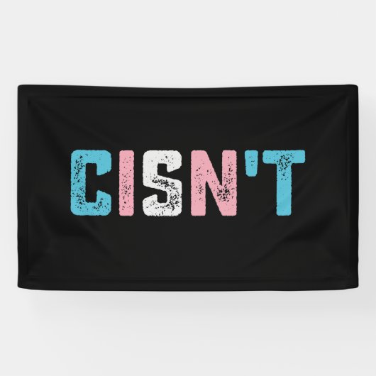Transgender Pride Cins niet LGBTQ Trans Flag Grapp Spandoek (Horizontaal)