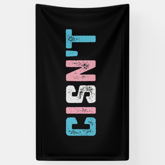 Transgender Pride Cins niet LGBTQ Trans Flag Grapp Spandoek (Verticaal)