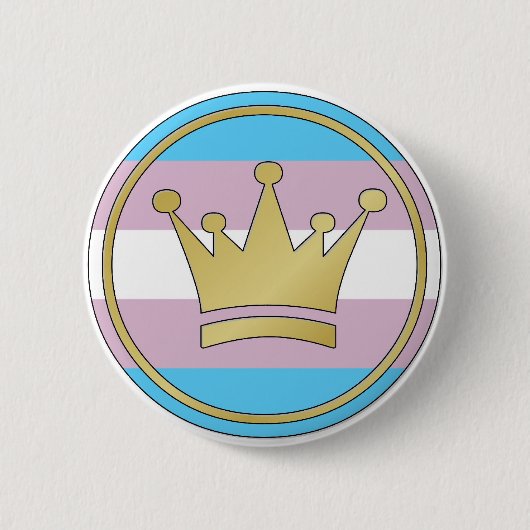 Transgender Pride Crown Ronde Button 5,7 Cm (Voorkant)