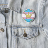 Transgender Pride Crown Ronde Button 5,7 Cm (In situ)